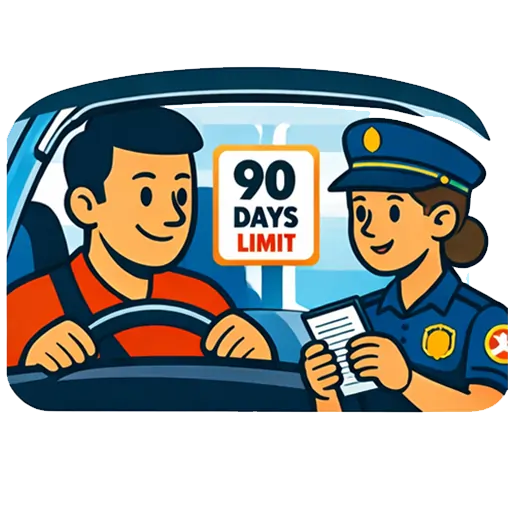 Foreigner driving after 90 days