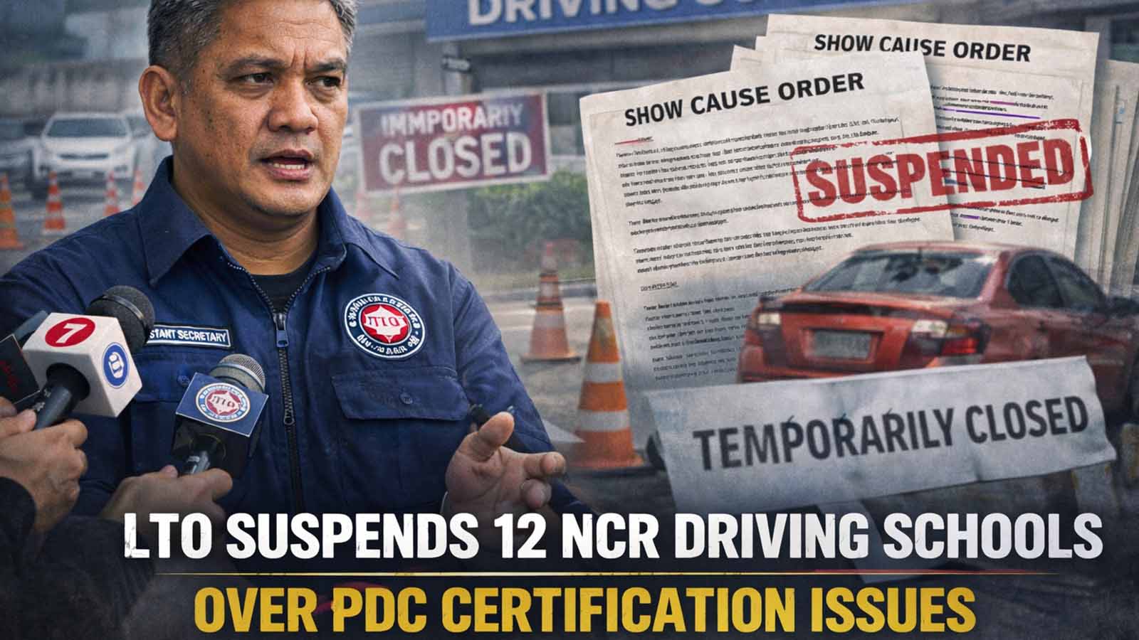 LTO Suspends 12 Driving Schools Over PDC Certificate Irregularities