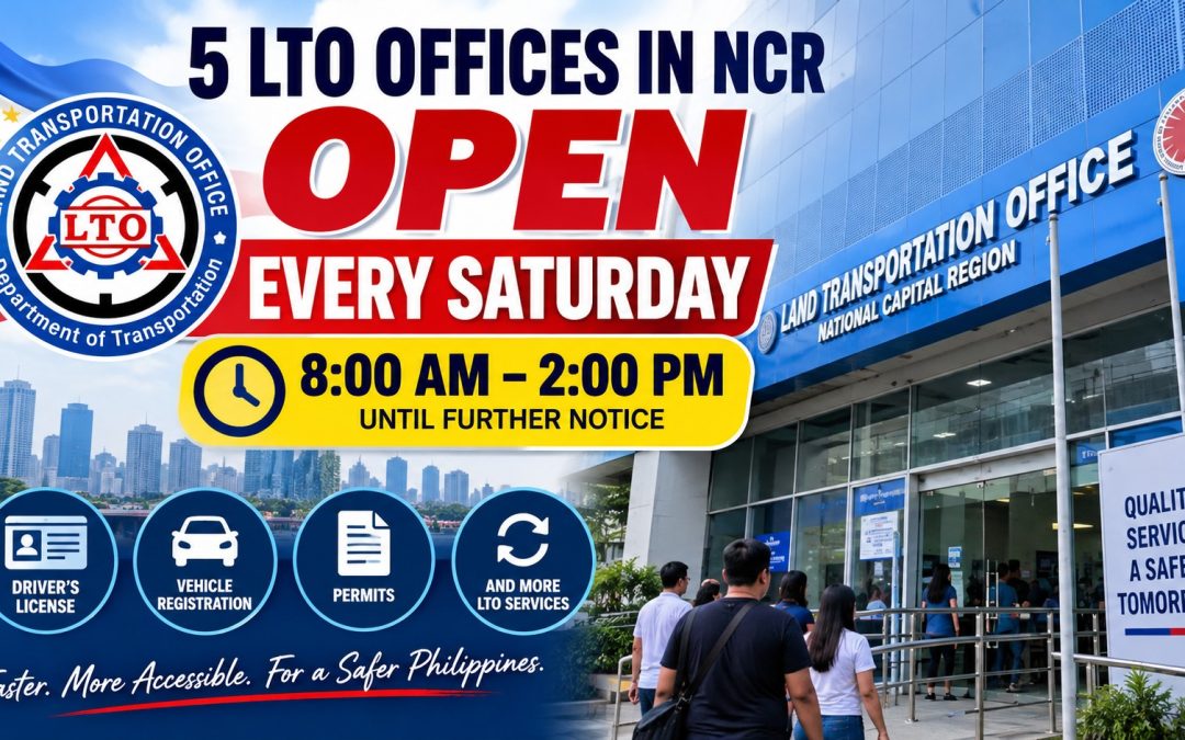 LTO offices in NCR open every Saturday from 8 AM to 2 PM